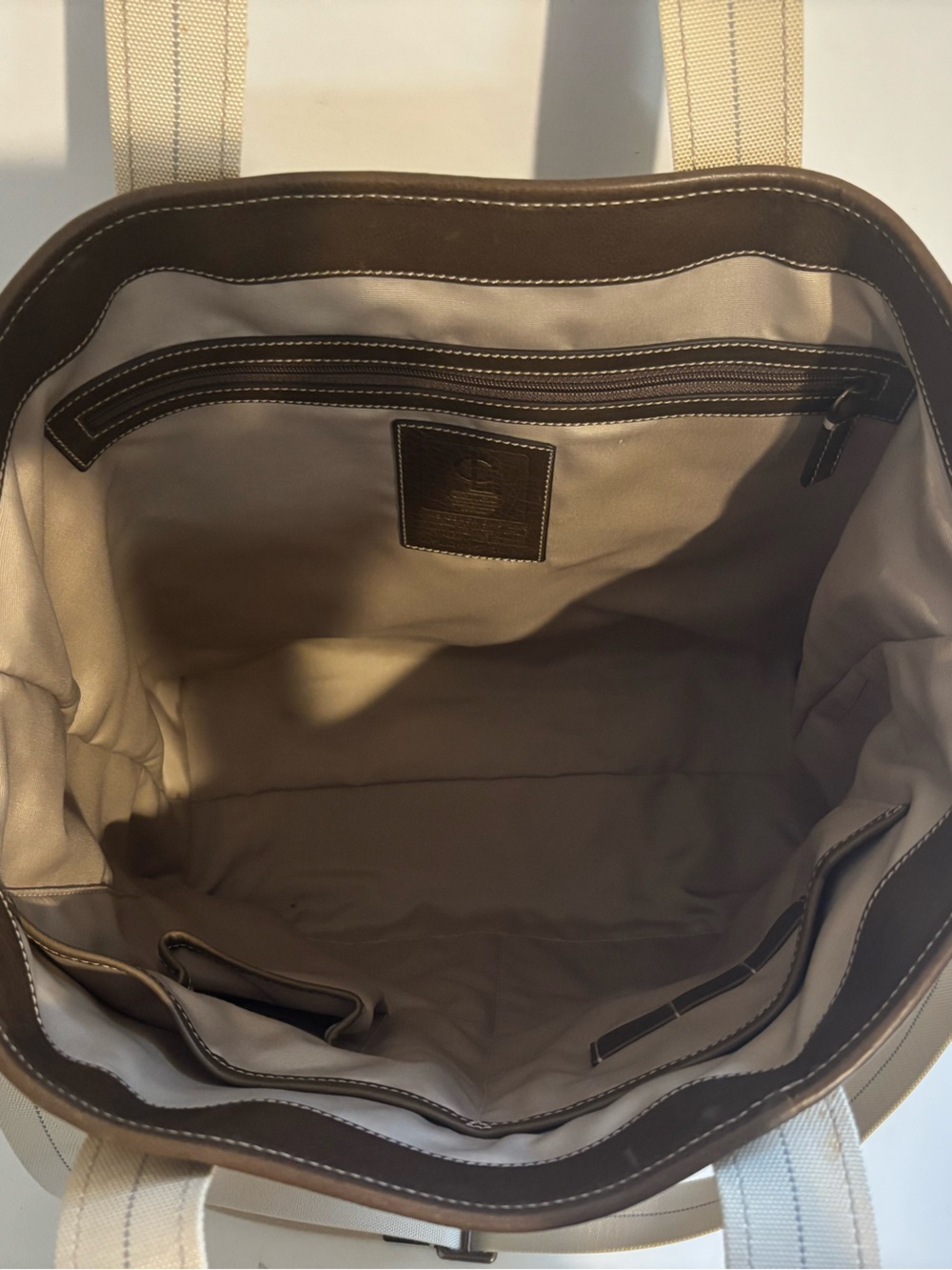 Coach RARE Leather Trim 2 Way Canvas Boat Tote/ Weekend Bag/ Work Tote - Picture 13 of 14
